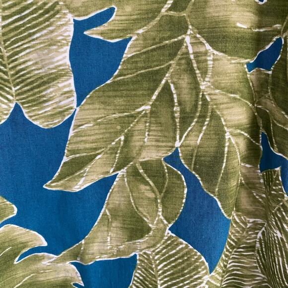 Vintage Cooke Street Hawaiian Shirt Men's XL Aloha Green Blue Palm Frond Print - Picture 6 of 6